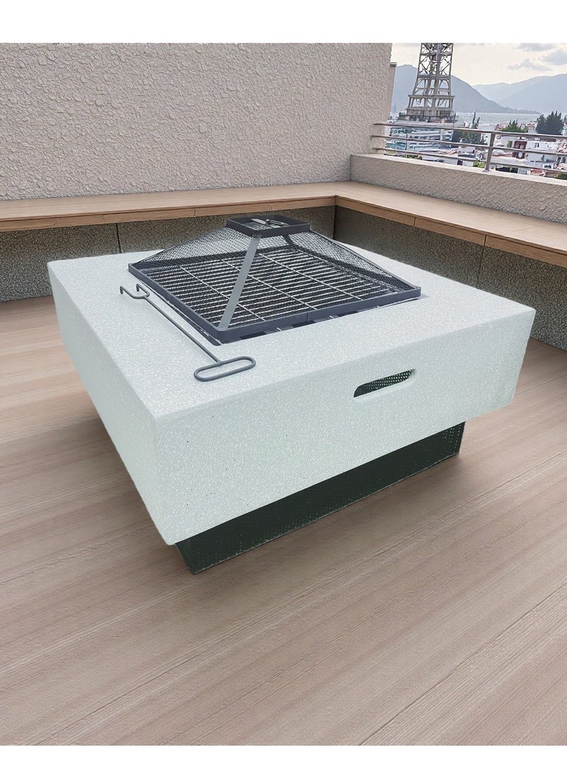 البوادي موقد نار خارجي محمول، شواية، موقد حديقة، شكل مربع - Image 5